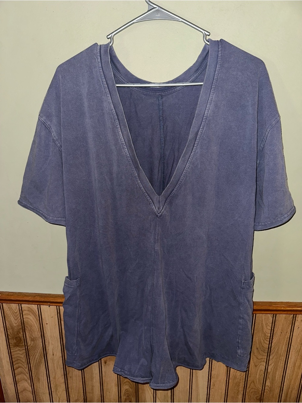 FP Movement by Free People Washed Indigo V-Neck Romper